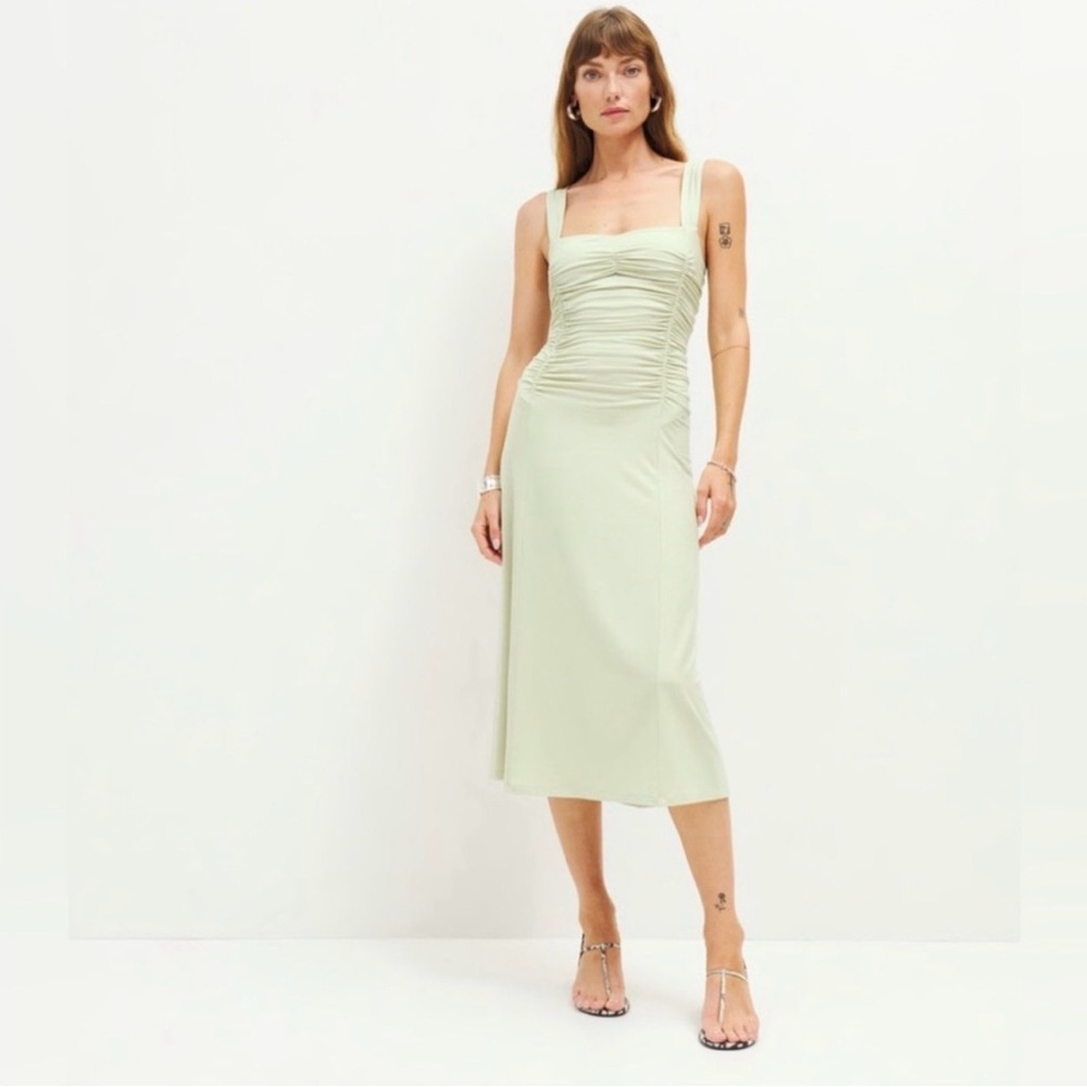 Reformation Suvi Knit Midi Dress -Dried Herb